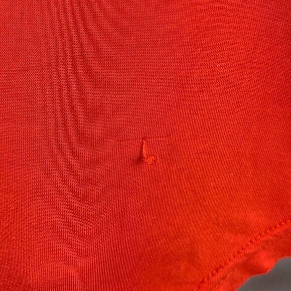 Free People Bright Orange/Red Oversized Tunic deep V-neck top - Picture 8 of 14